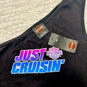 Harley Davidson, black, one shoulder tank top